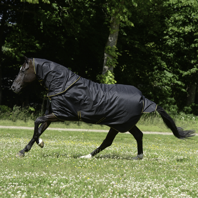 Bucas Irish 50g Turnout Rug and Neck Set - Black/Gold-2
